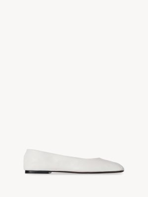 Square Ballet Flat in Leather