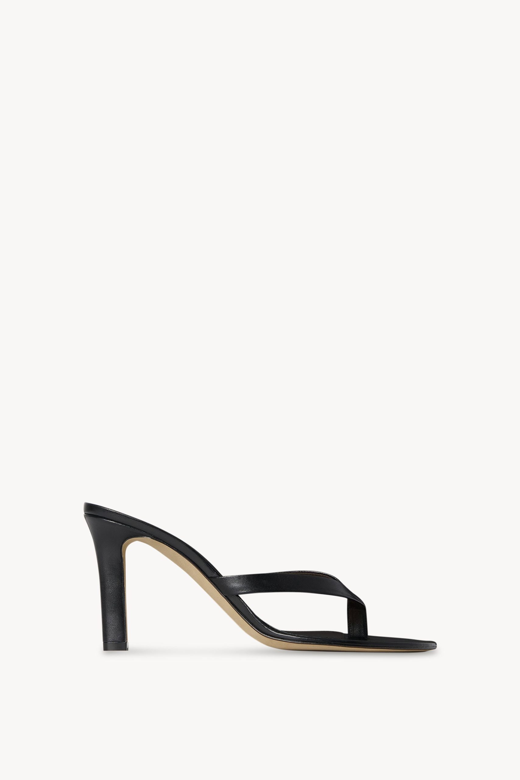 Sacha Heel Thong Sandal in Leather