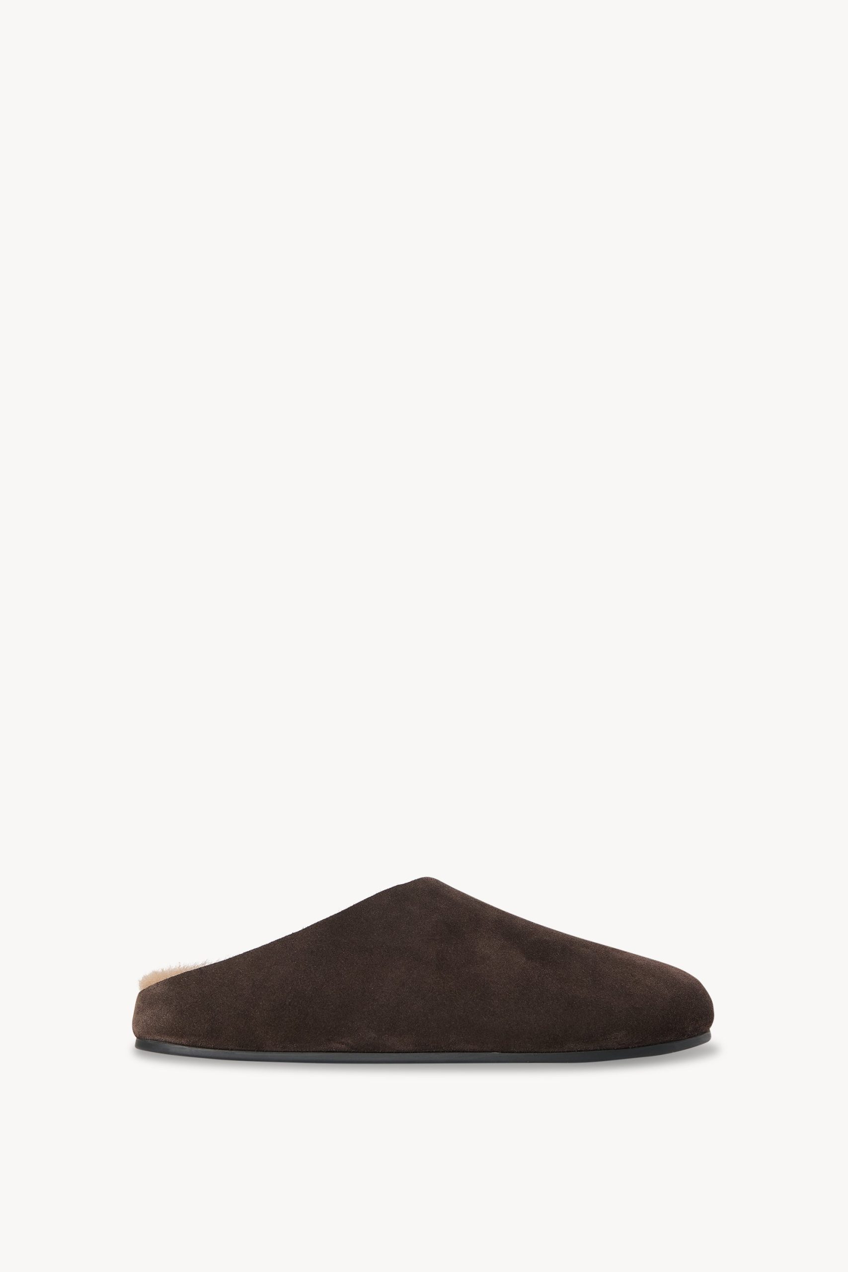 Hudson Slide in Suede and Shearling